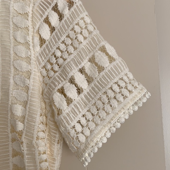 H&M Cream Crochet Knee Length Sweater Dress Size 12 - Picture 5 of 8